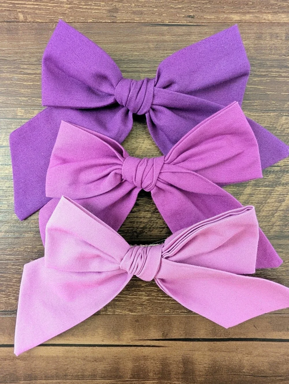 Set of 3 Baby Toddler Purple Bows